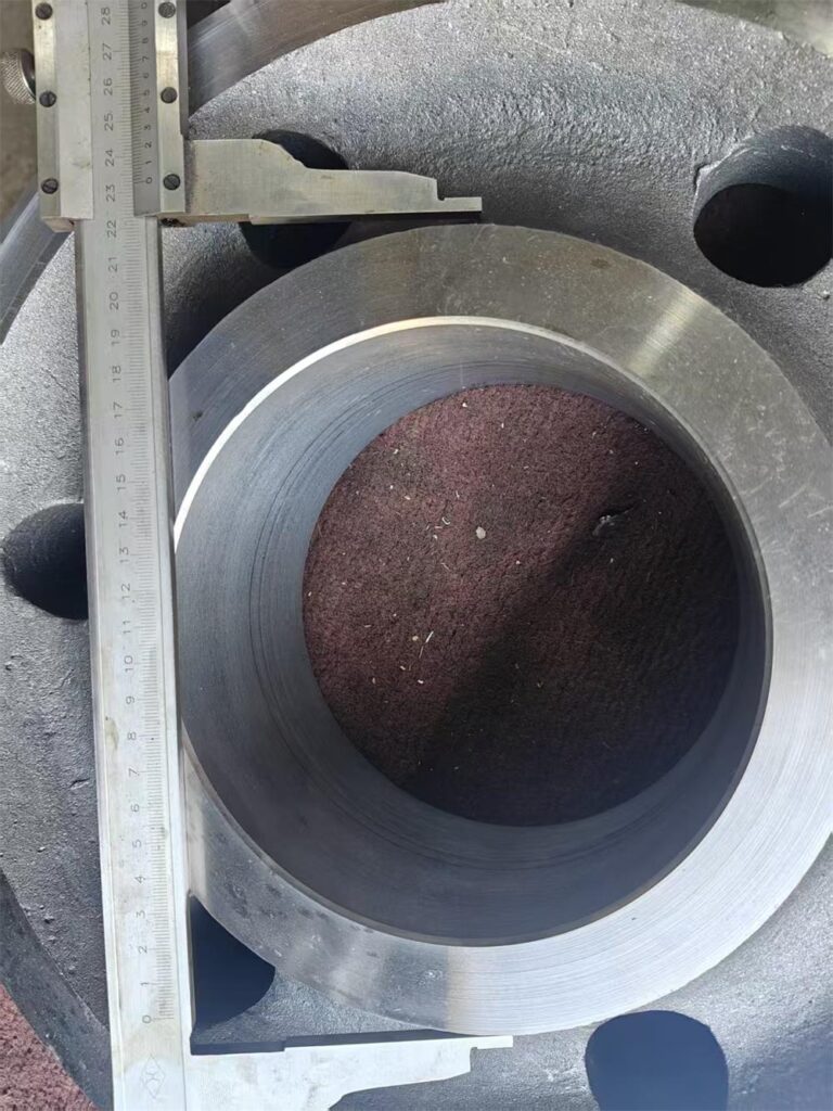 Grooved sheave dimension inspection point 1 outer diameter measurement with vernier caliper