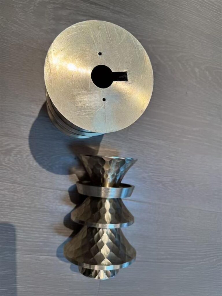 decorative textured brass lighting components machined from solid brass