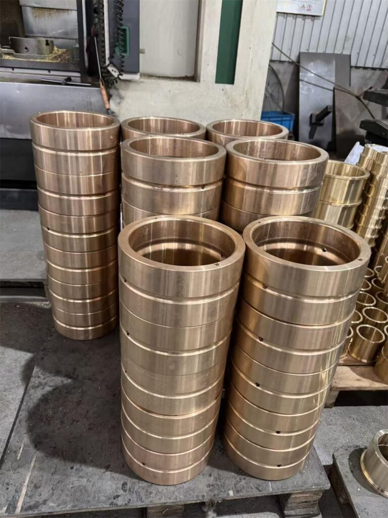 custom bronze bushings produced by centrifugal casting for heavy duty equipment