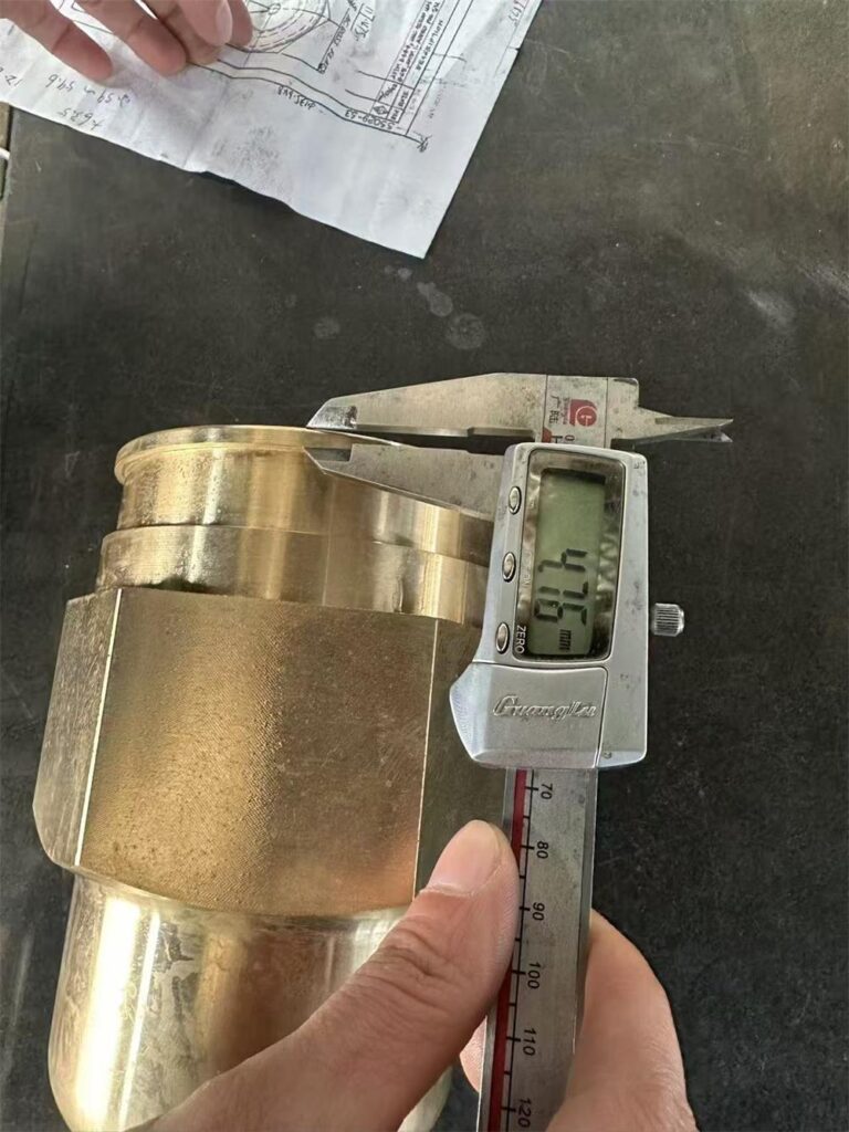 Small step thickness inspection of bronze retainer nut