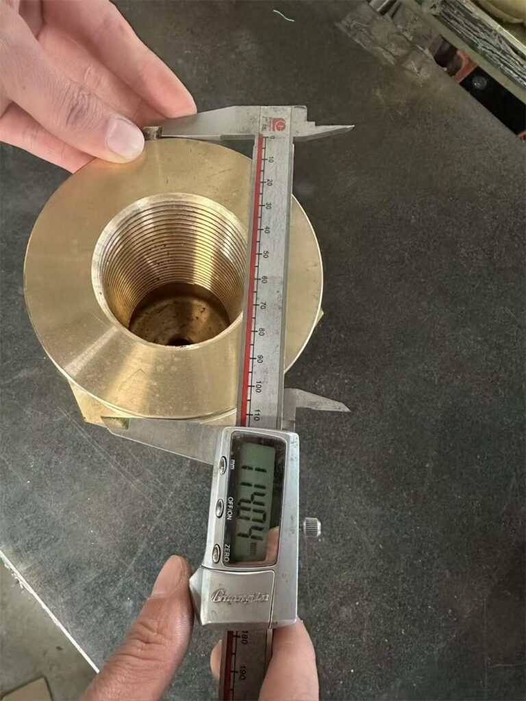 Outer diameter inspection of custom bronze valve stem retainer nut