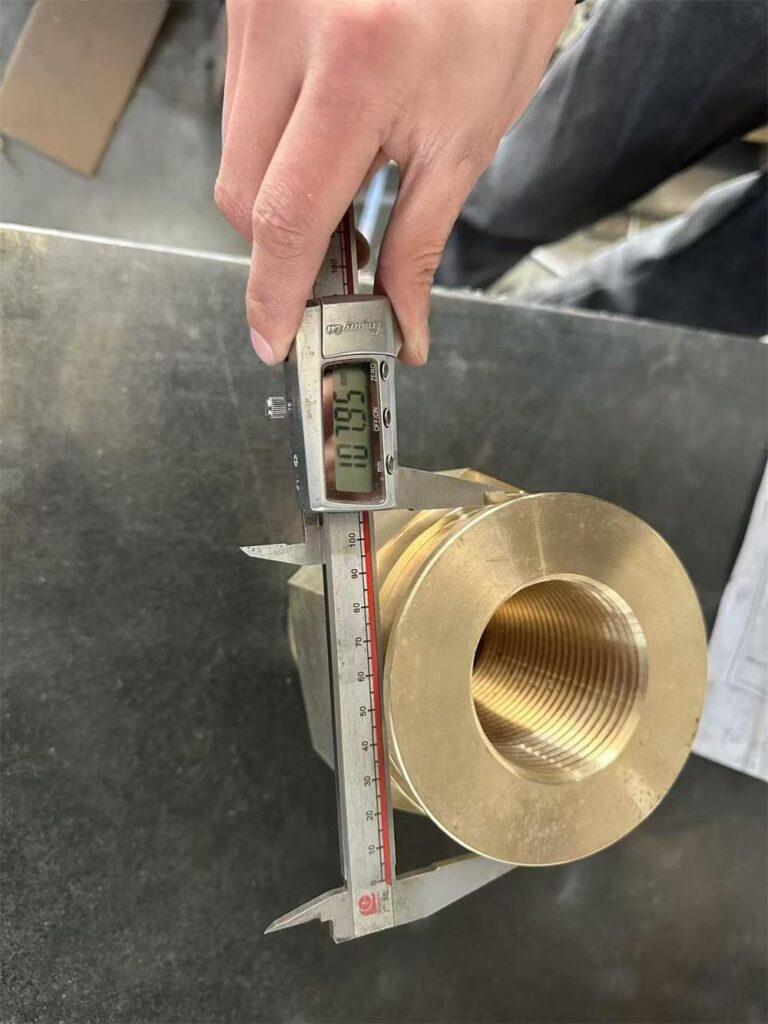 Inner diameter inspection of CNC machined bronze retainer nut