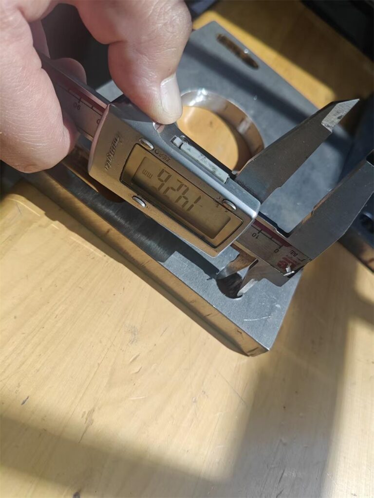 Small hole diameter inspection of custom steel guide plate