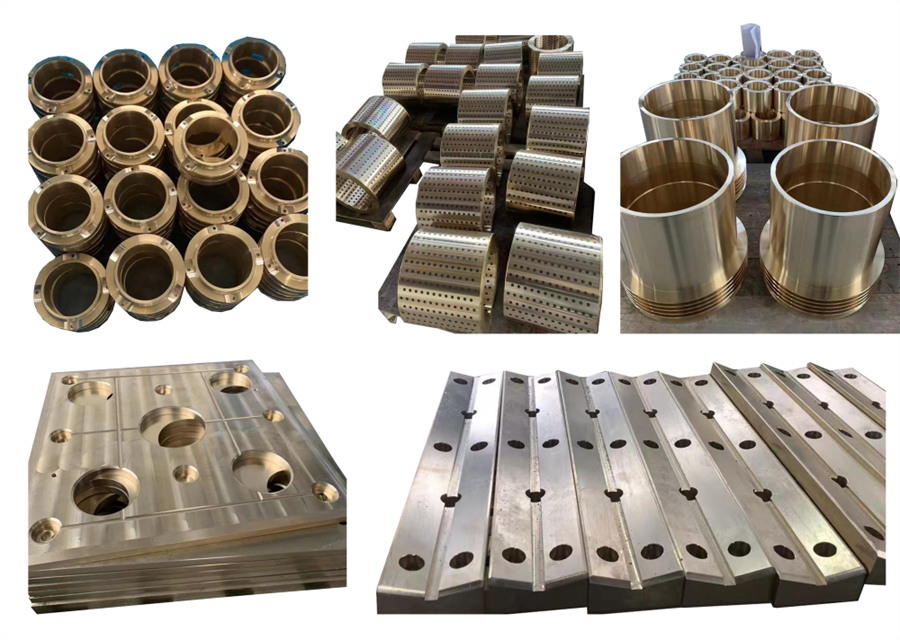 Custom bronze bushings, perforated sleeves, wear plates and copper alloy components