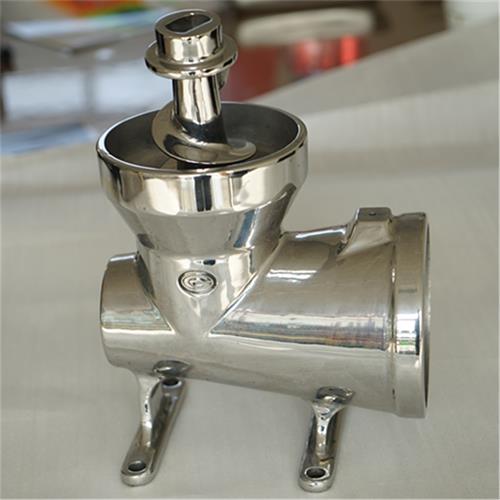 Custom replacement investment cast equipment component with machined and mirror-polished finish