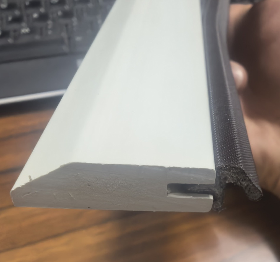 Rigid PVC profile combined with a preformed soft sealing insert