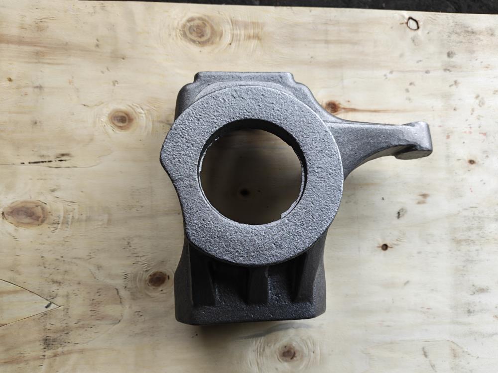 Front view of a custom SG500-7 ductile iron knuckle casting